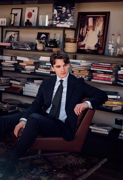 Onesto N.Siena Navy Pinstripe